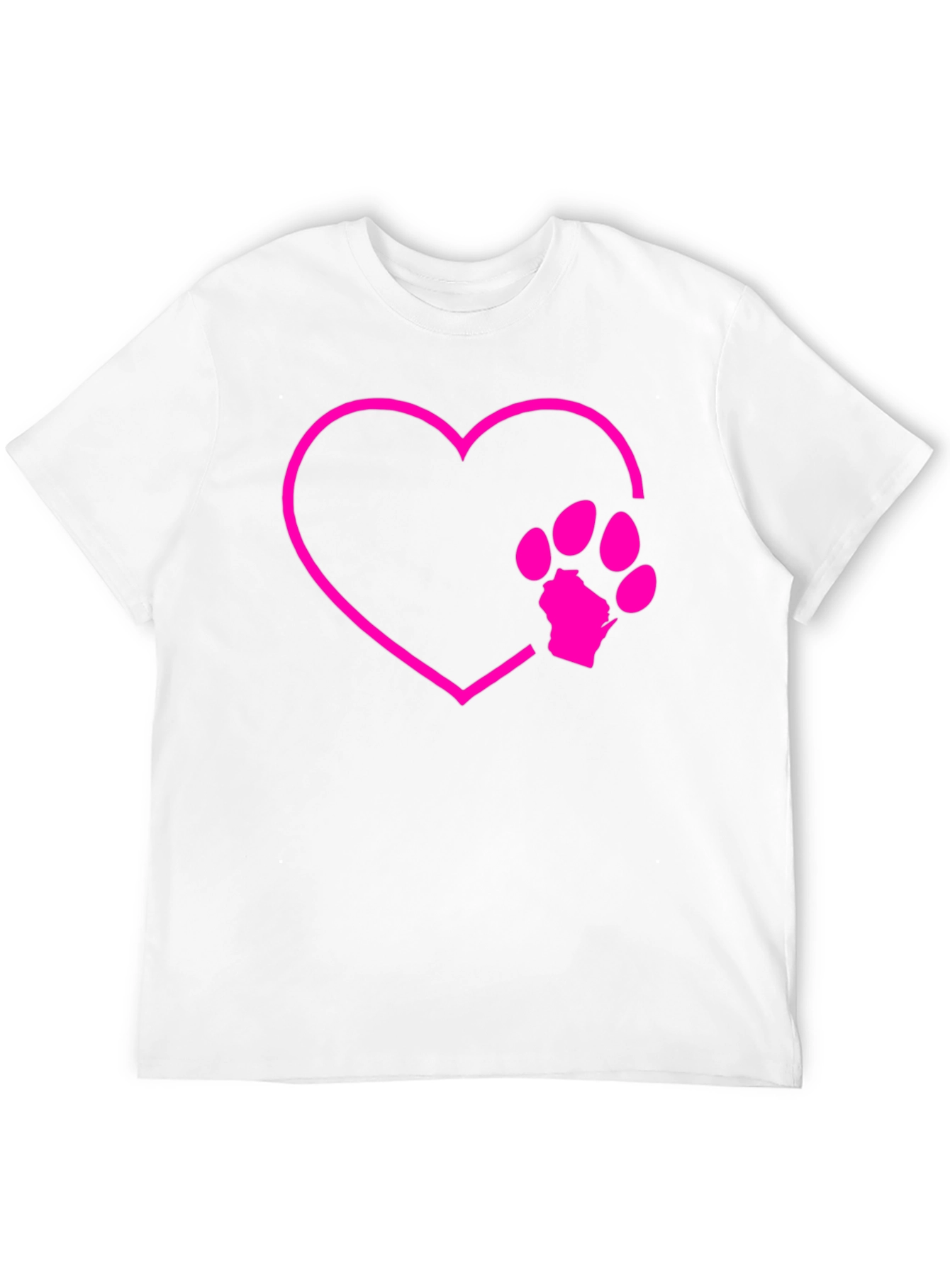 Dog Paw Heart Graphic Tee - Black Cotton