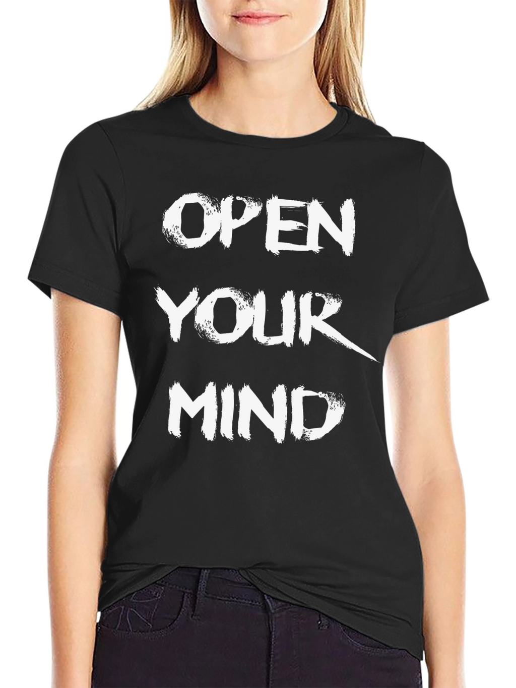 Open Your Mind Graphic Tee - Trendy Black T-Shirt