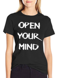 Open Your Mind Graphic Tee - Trendy Black T-Shirt