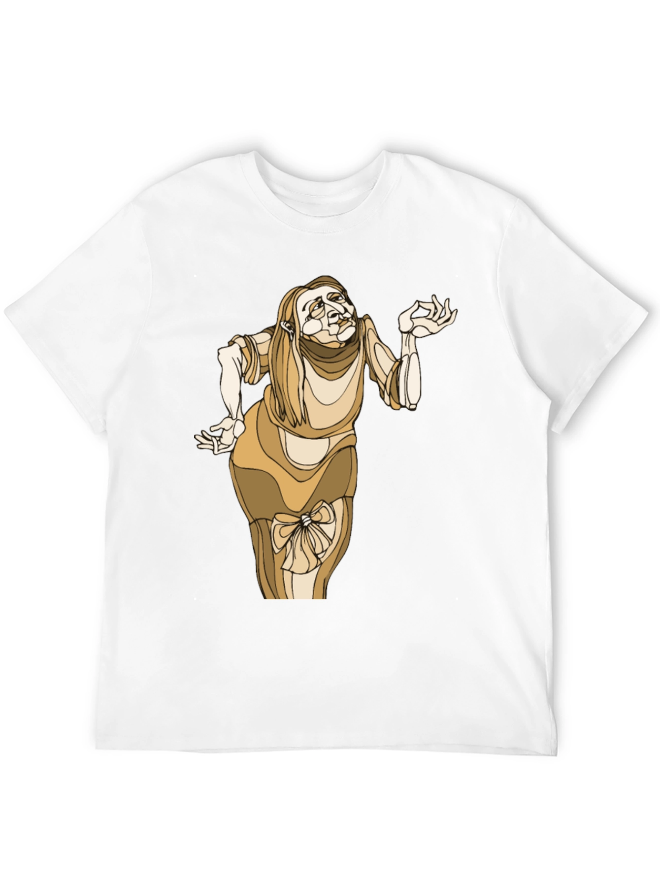 Unique Cartoon Lady Graphic Black Tee