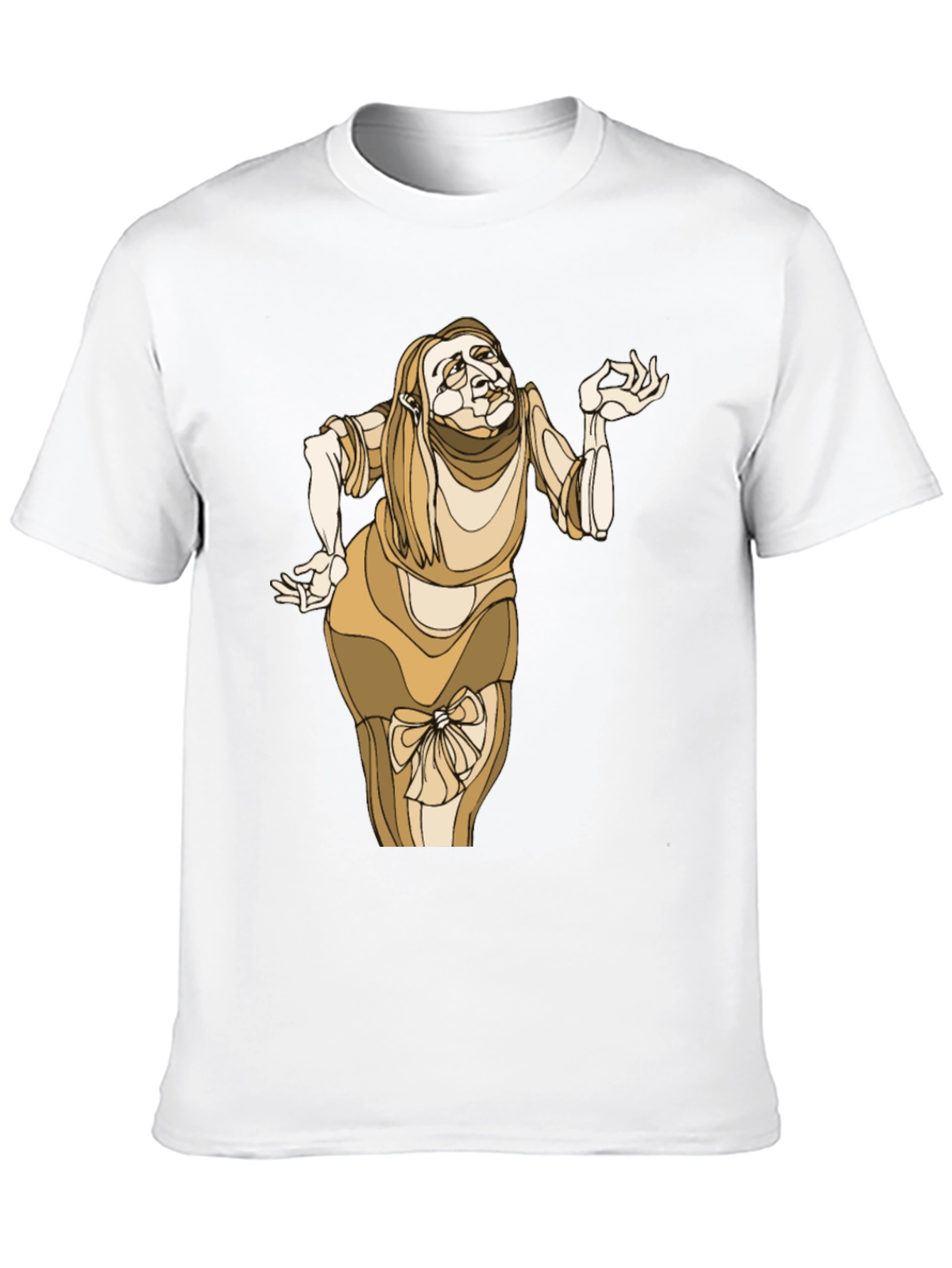 Unique Cartoon Lady Graphic Black Tee
