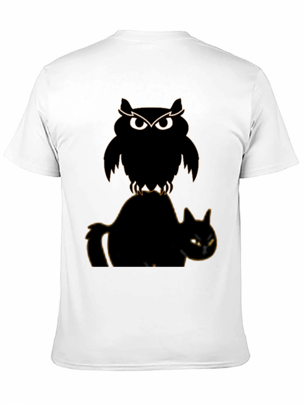Owl and Cat Graphic T-Shirt