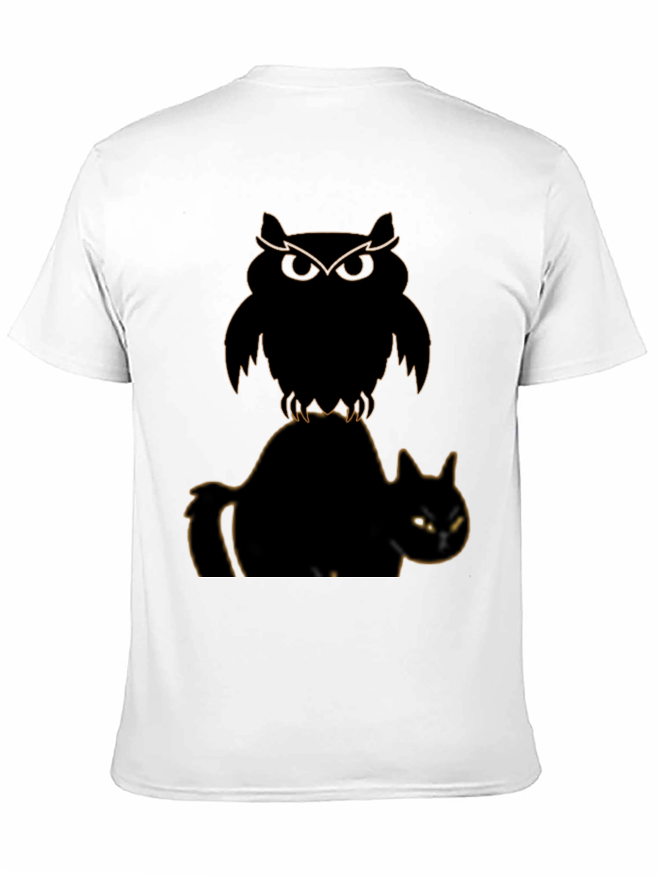 Owl and Cat Graphic T-Shirt
