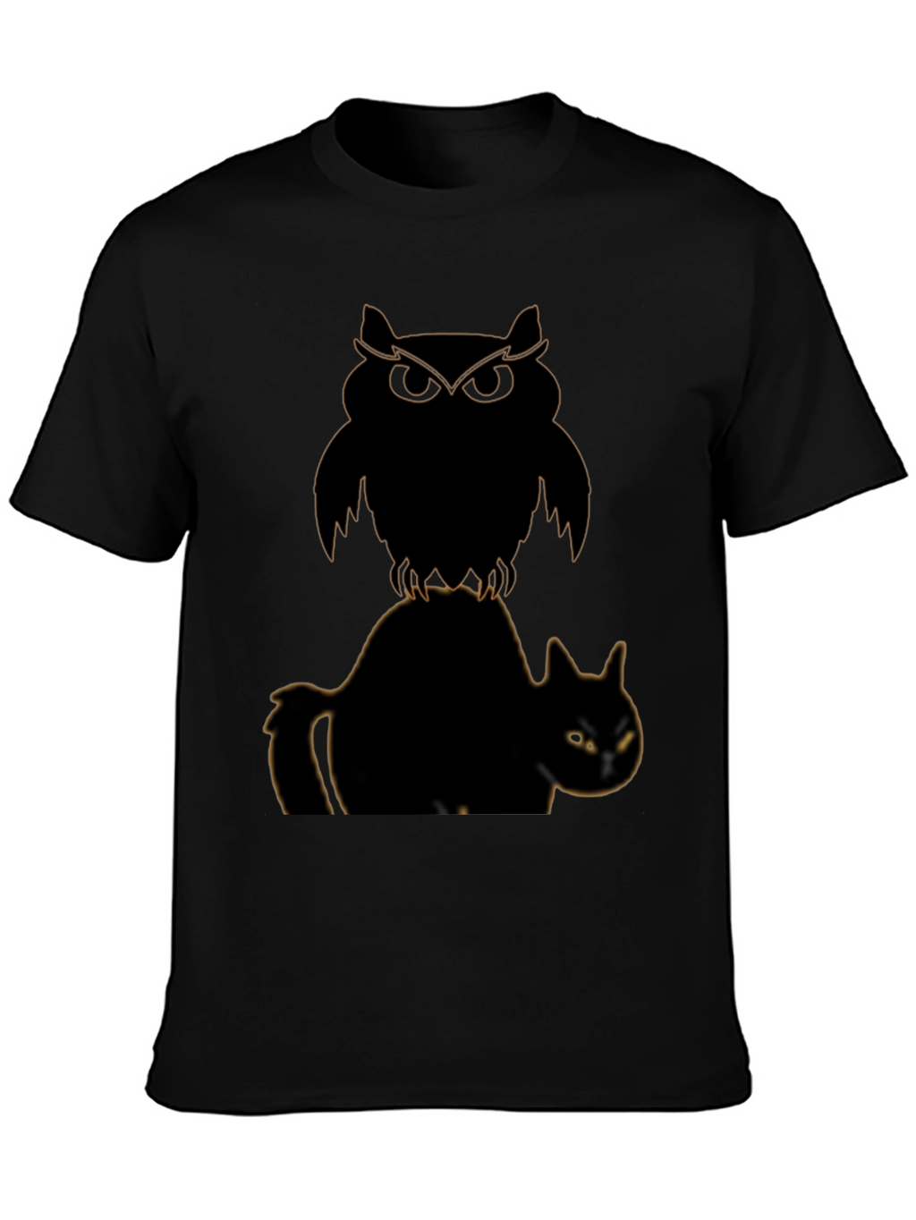 Owl and Cat Graphic T-Shirt