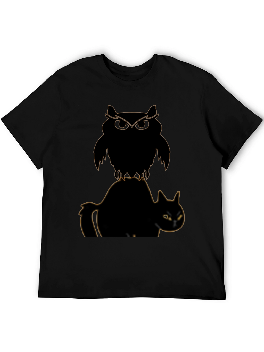 Owl and Cat Graphic T-Shirt