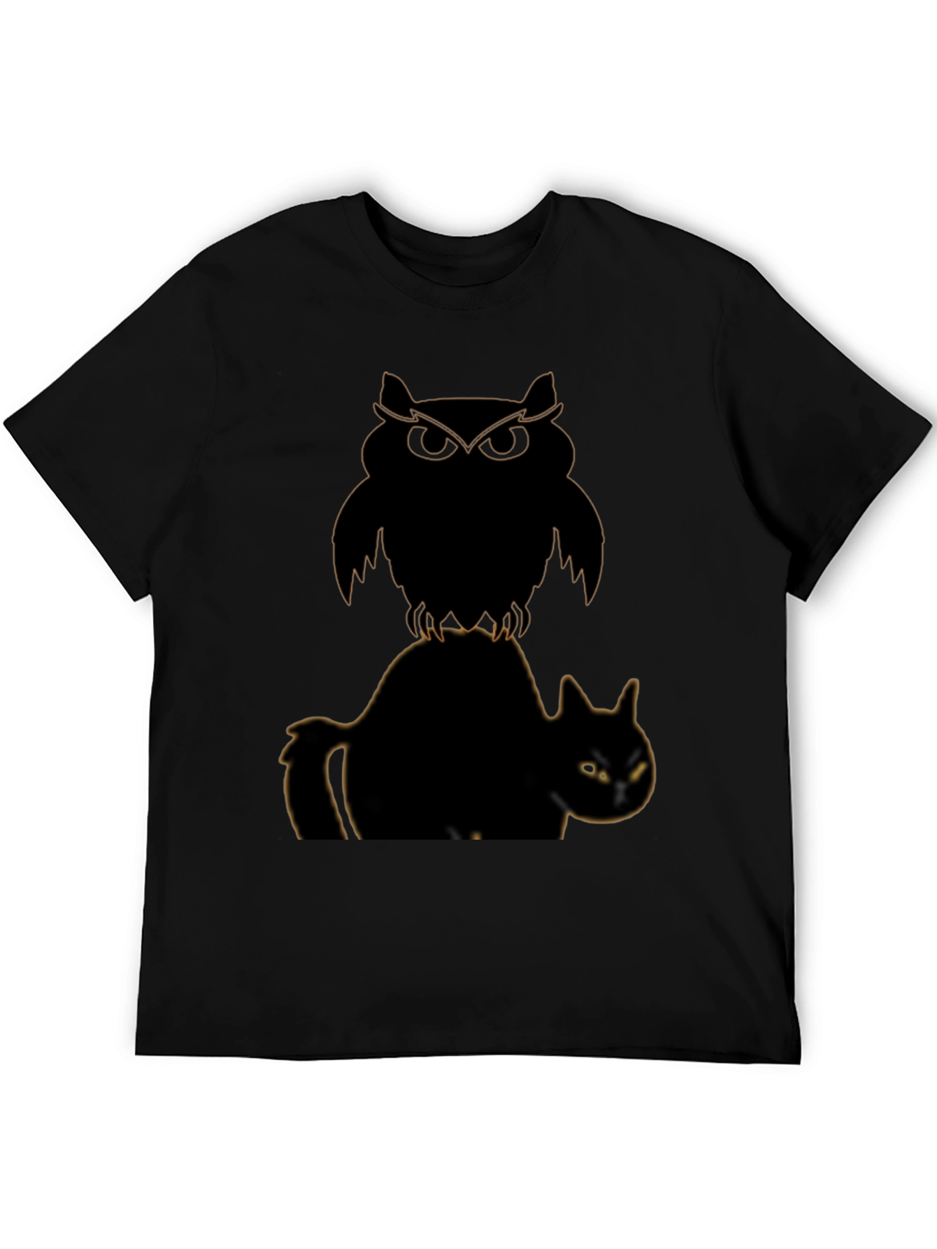 Owl and Cat Graphic T-Shirt