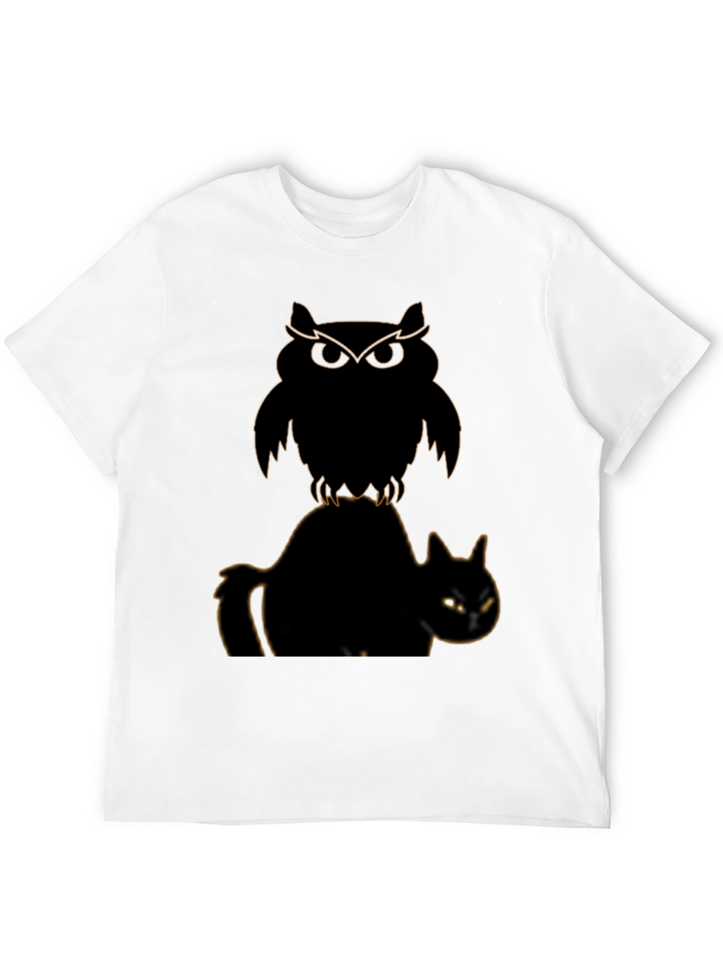 Owl and Cat Graphic T-Shirt