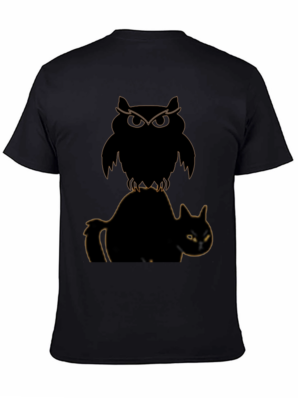Owl and Cat Graphic T-Shirt