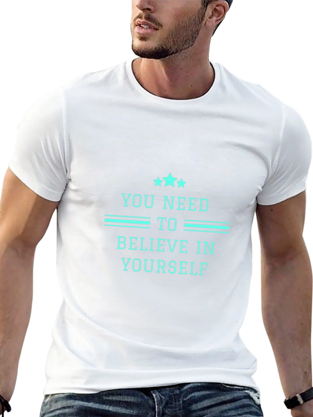Believe In Yourself Graphic Tee - Mens Black T-Shirt