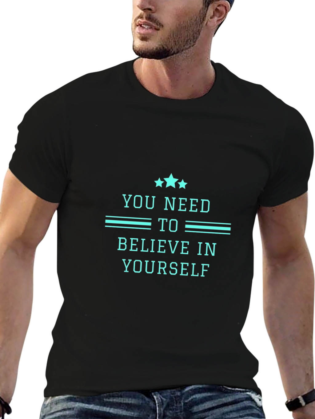 Believe In Yourself Graphic Tee - Mens Black T-Shirt