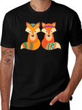 Fox Graphic Print Crew Neck T-Shirt