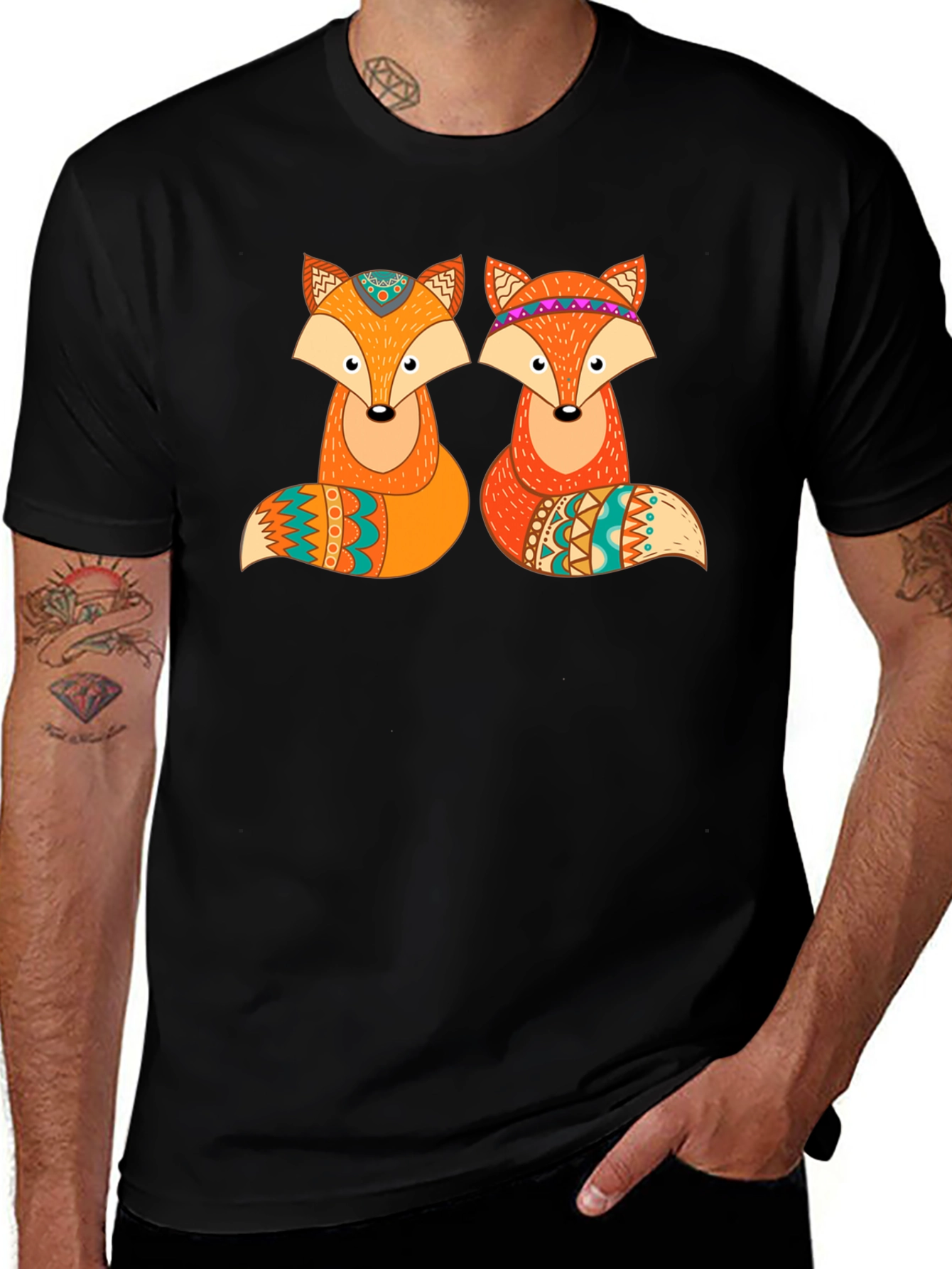 Fox Graphic Print Crew Neck T-Shirt