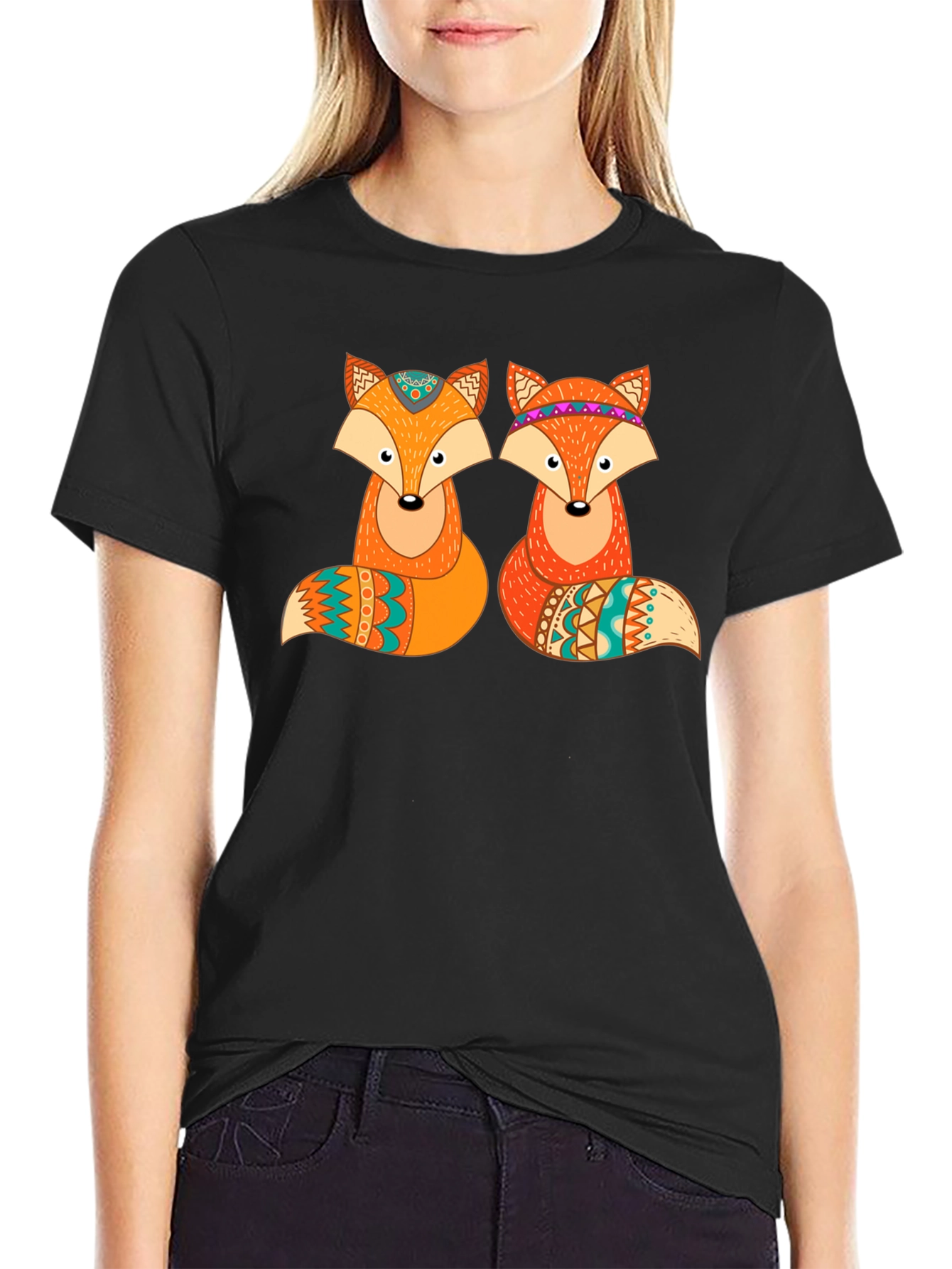 Fox Graphic Print Crew Neck T-Shirt