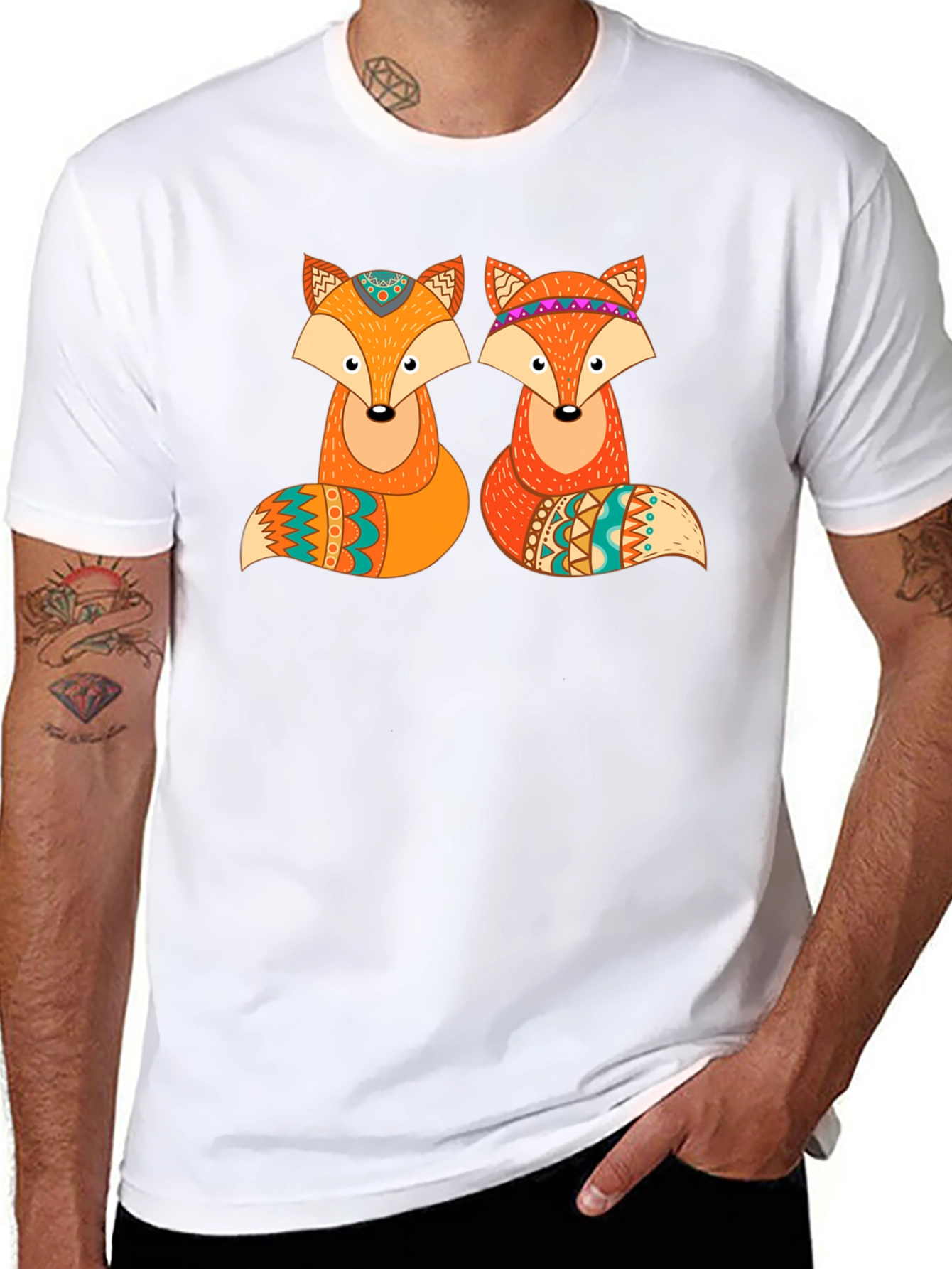 Fox Graphic Print Crew Neck T-Shirt