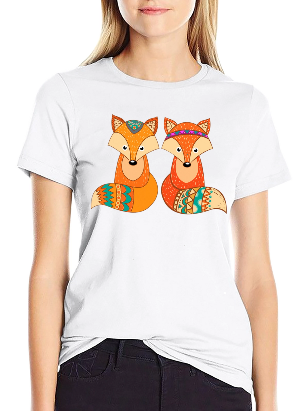 Fox Graphic Print Crew Neck T-Shirt