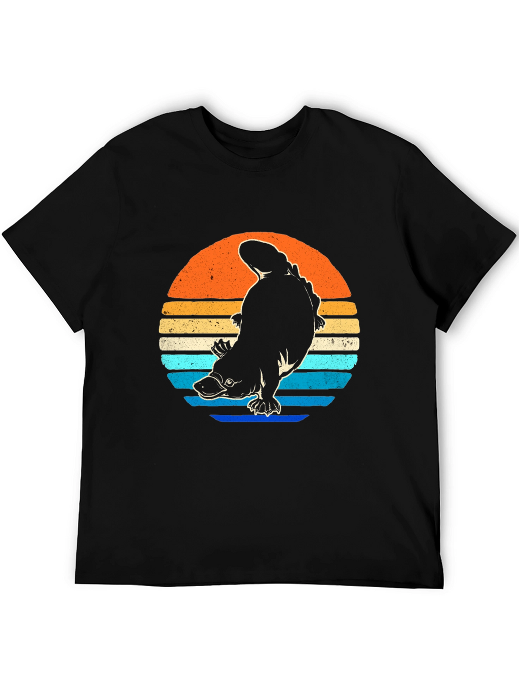 Retro Platypus Sunset T-Shirt - Black