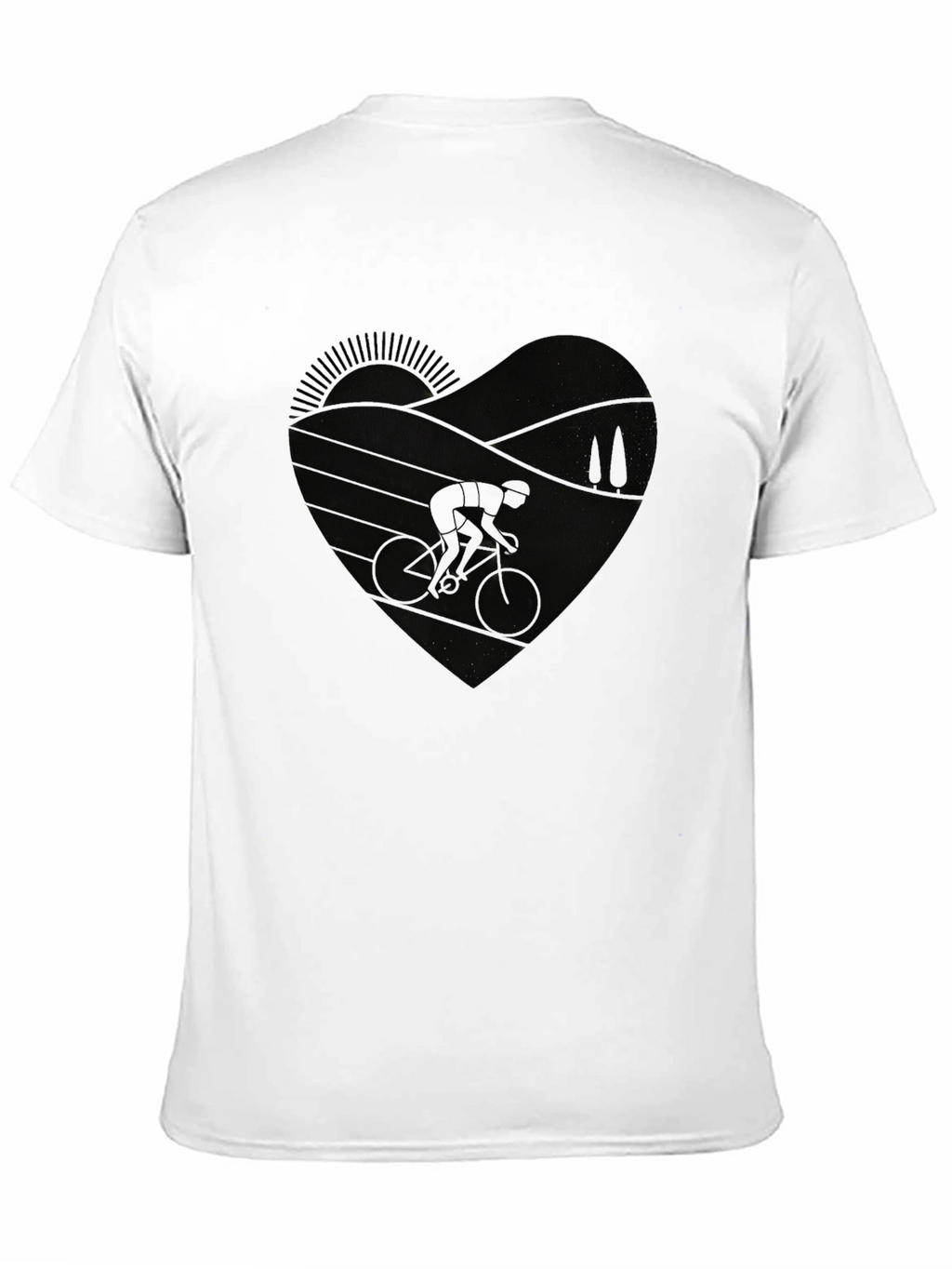 Cycling Heart Graphic Tee - Black Unisex T-Shirt