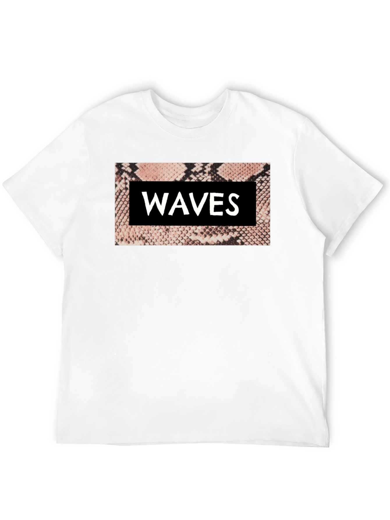 Waves Snake Print Graphic Tee - Black
