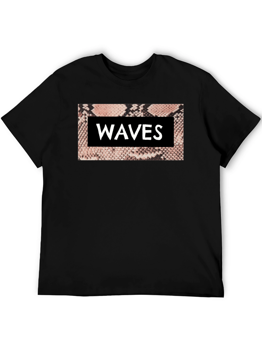 Waves Snake Print Graphic Tee - Black