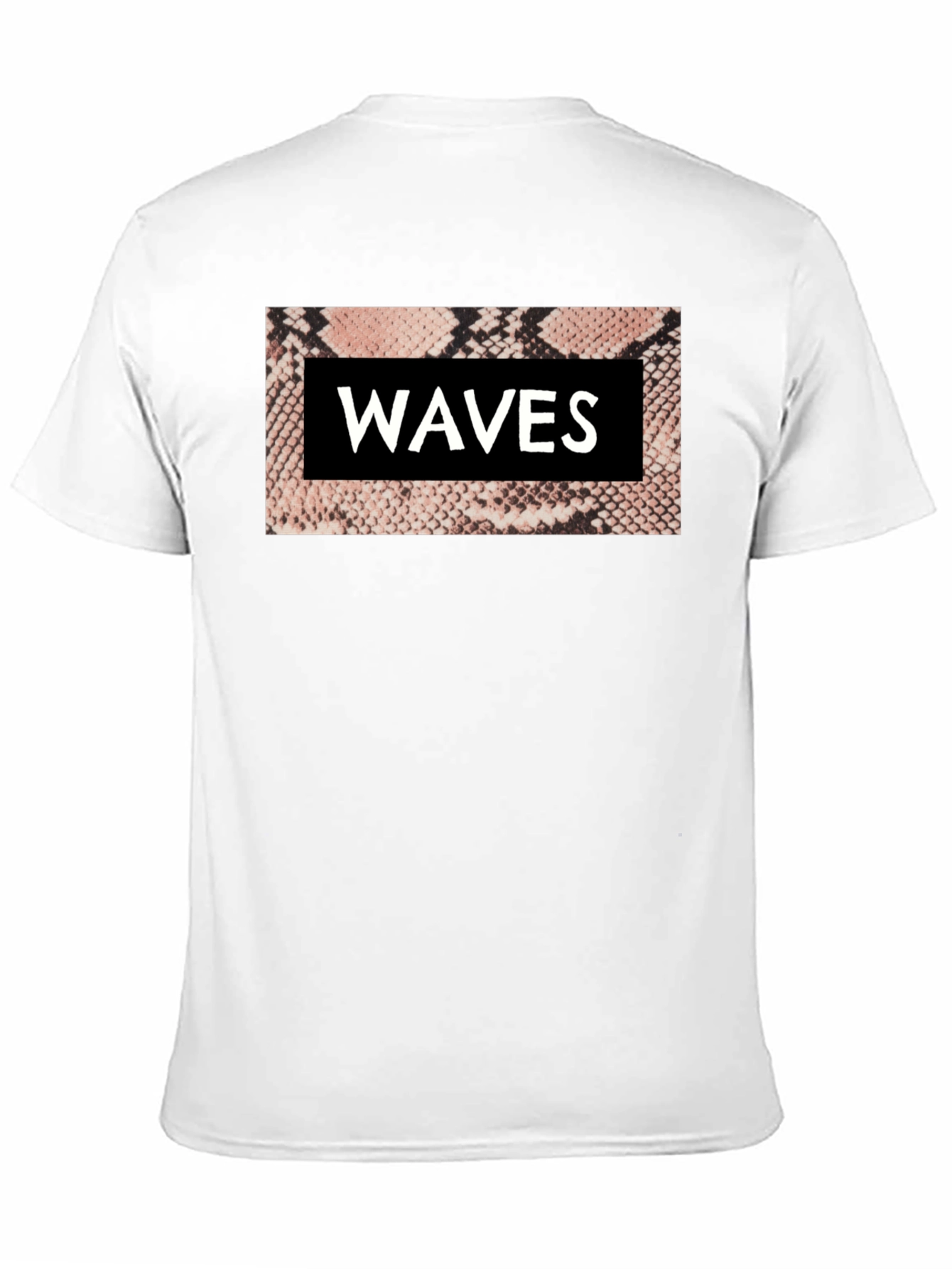 Waves Snake Print Graphic Tee - Black
