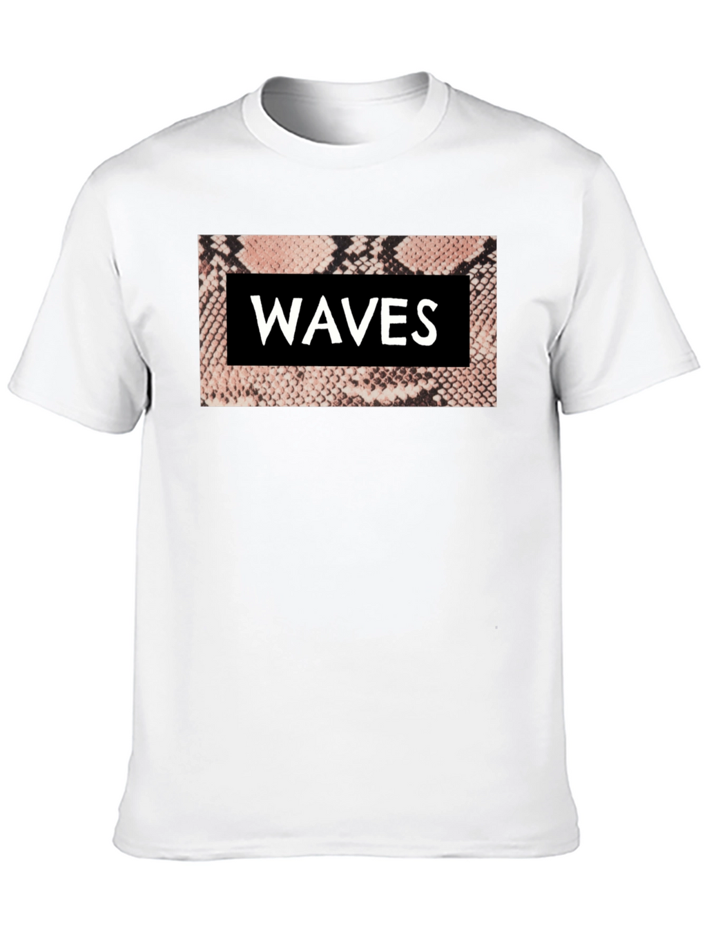 Waves Snake Print Graphic Tee - Black