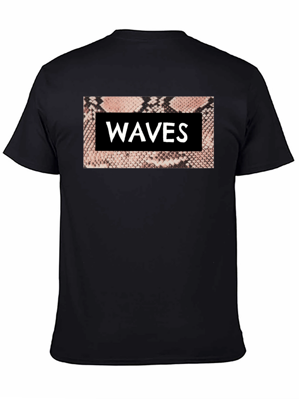 Waves Snake Print Graphic Tee - Black