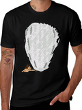 Funny Sisyphus Cartoon Graphic T-Shirt - Black