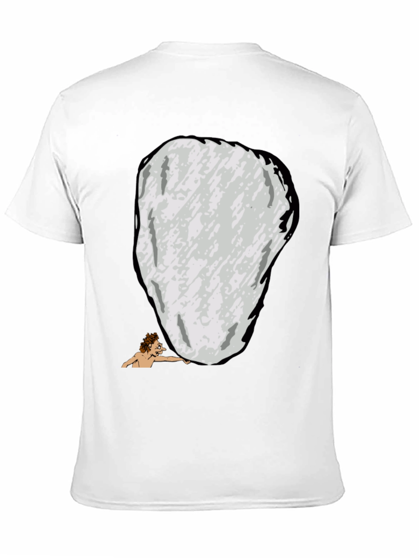 Funny Sisyphus Cartoon Graphic T-Shirt - Black