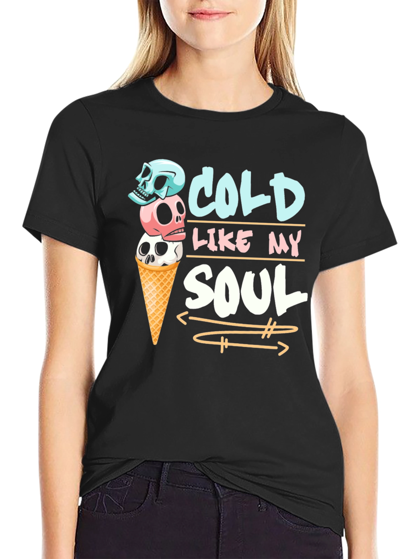 Cold Like My Soul Skull Ice Cream T-Shirt