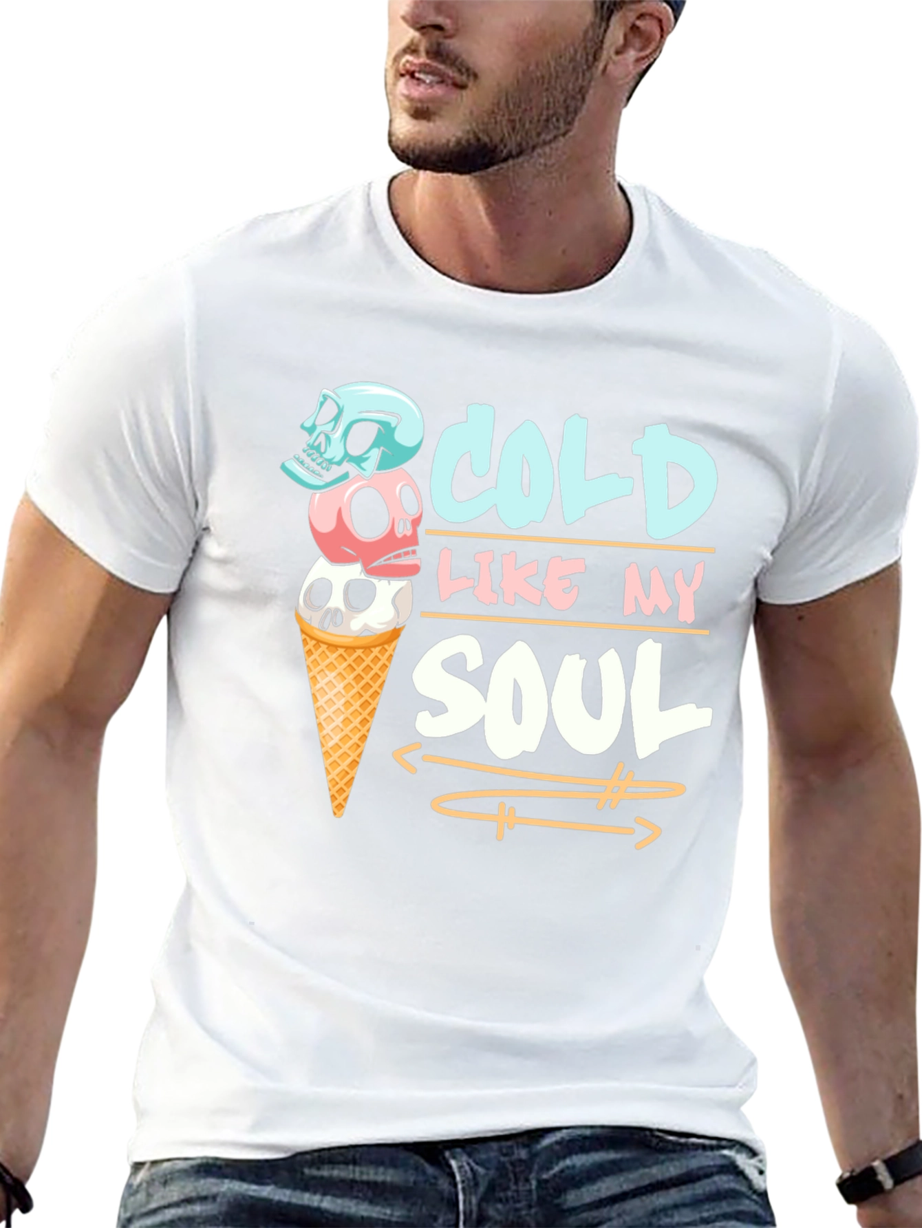 Cold Like My Soul Skull Ice Cream T-Shirt