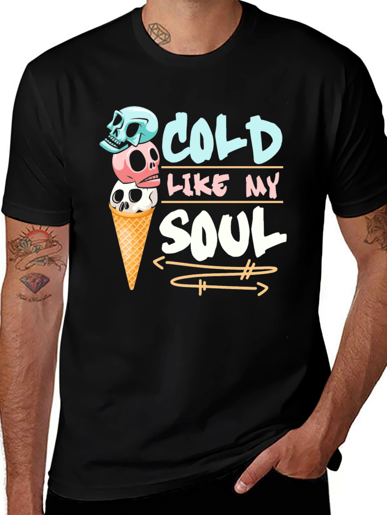 Cold Like My Soul Skull Ice Cream T-Shirt