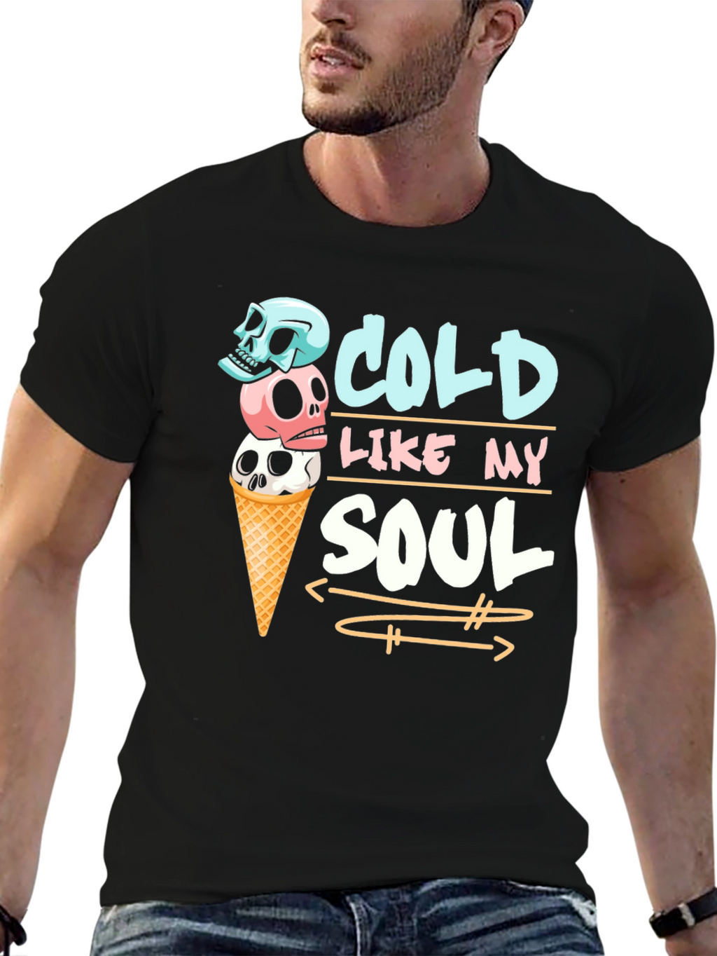 Cold Like My Soul Skull Ice Cream T-Shirt