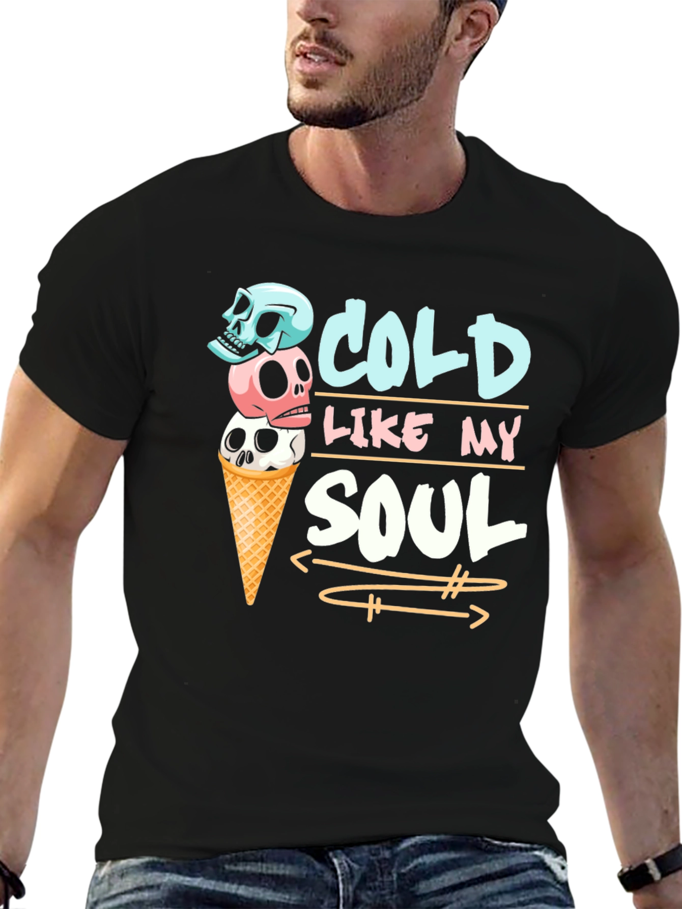 Cold Like My Soul Skull Ice Cream T-Shirt
