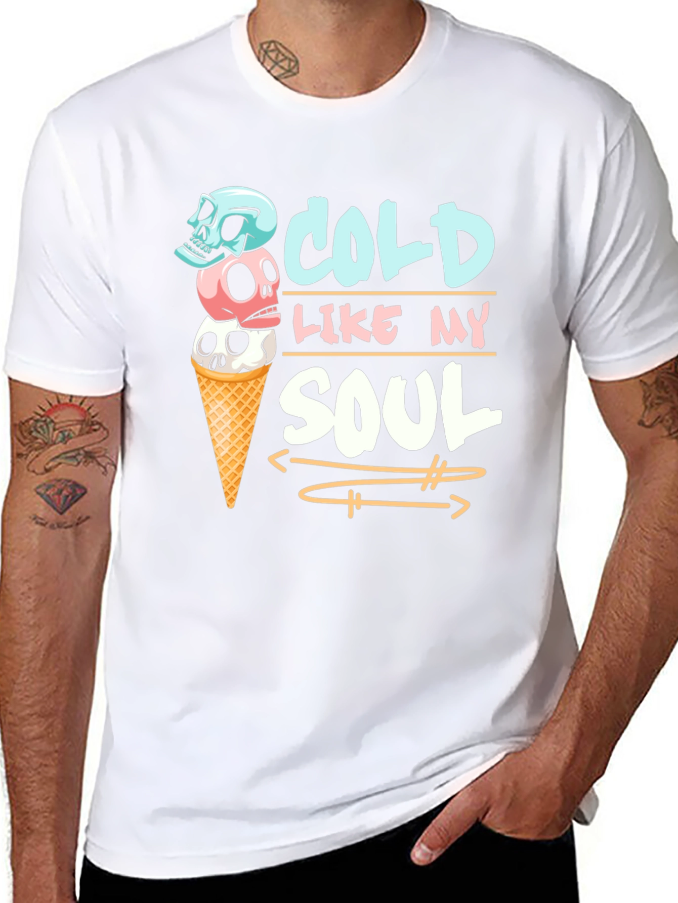 Cold Like My Soul Skull Ice Cream T-Shirt