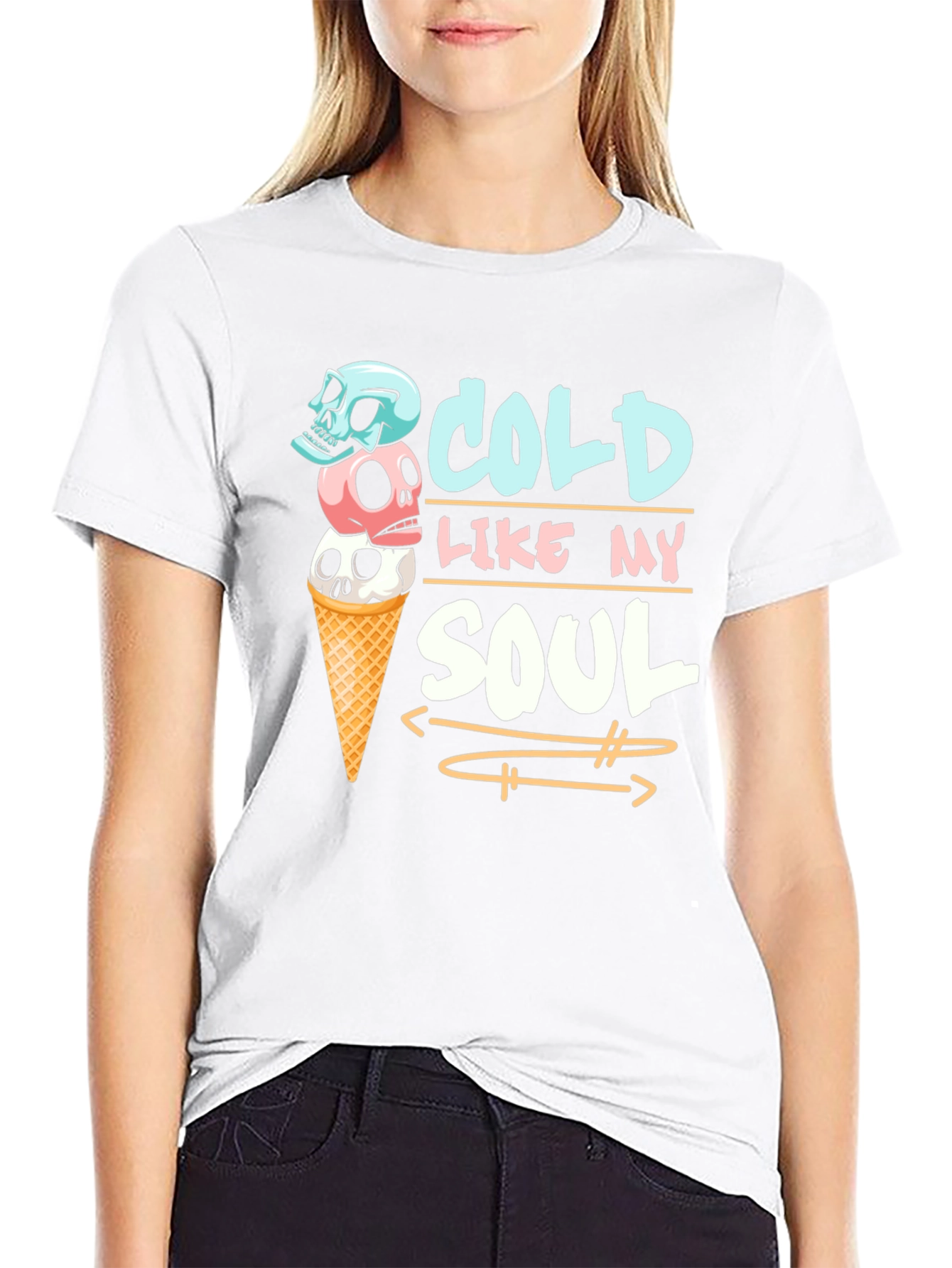 Cold Like My Soul Skull Ice Cream T-Shirt