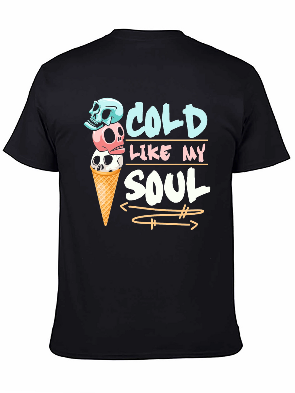 Cold Like My Soul Skull Ice Cream T-Shirt