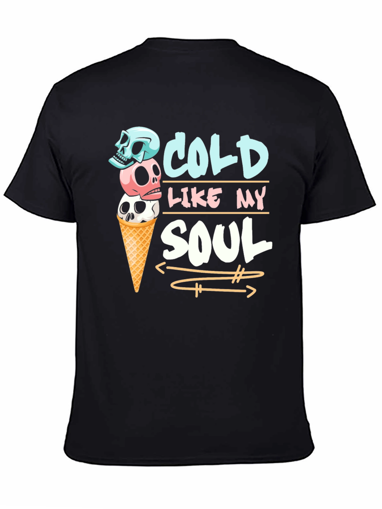 Cold Like My Soul Skull Ice Cream T-Shirt