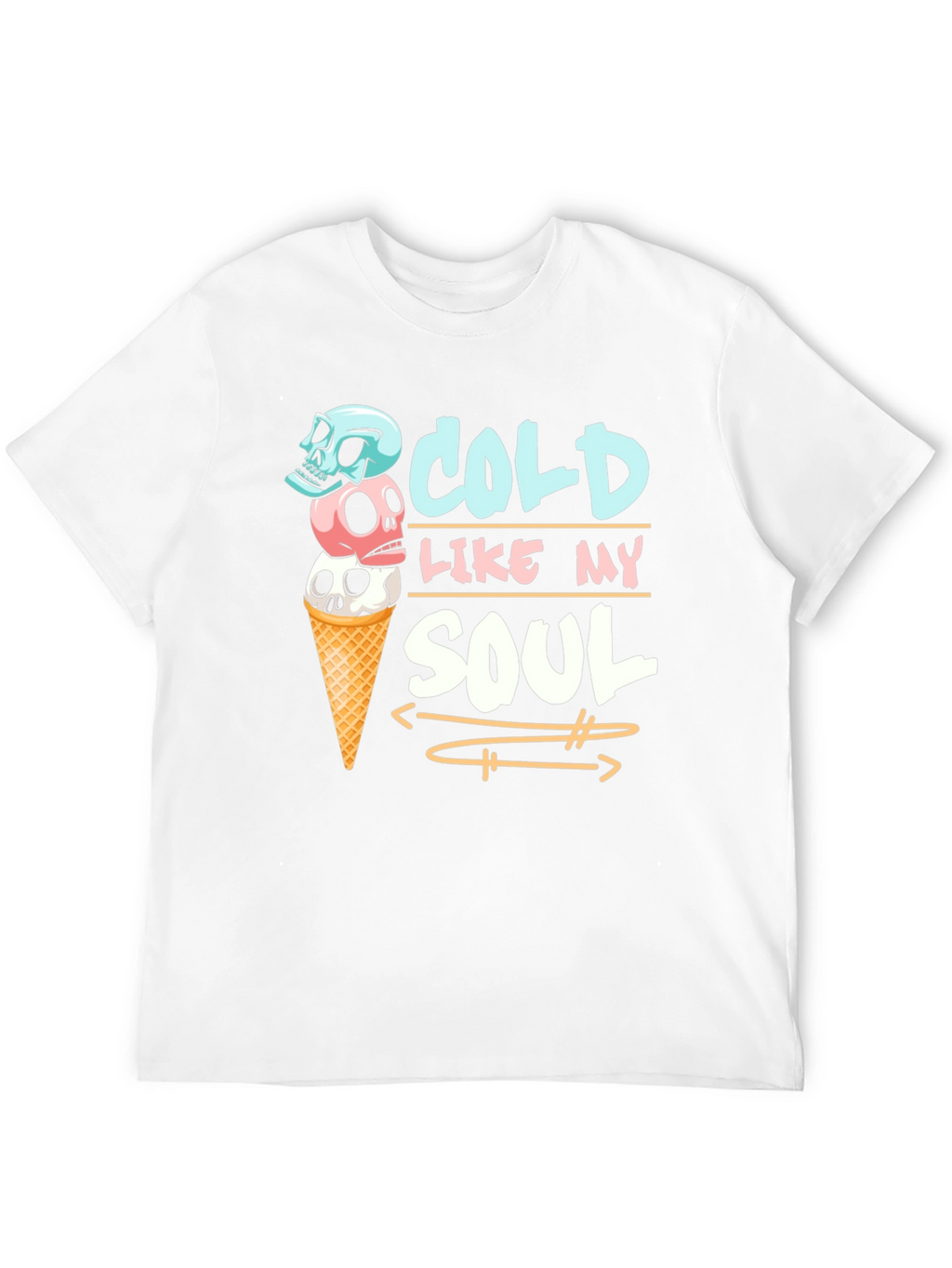 Cold Like My Soul Skull Ice Cream T-Shirt