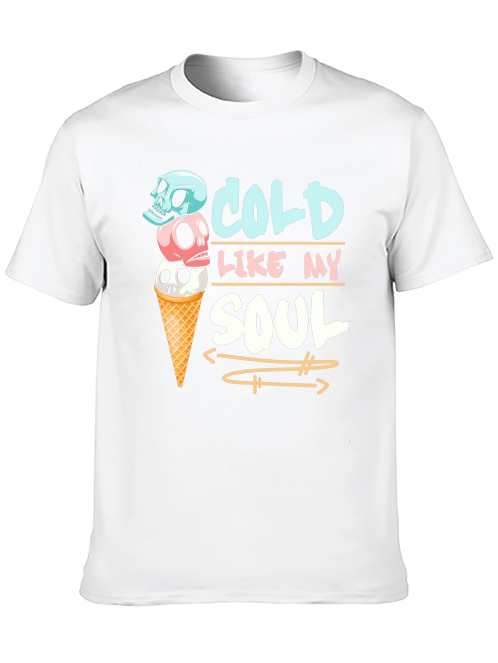 Cold Like My Soul Skull Ice Cream T-Shirt