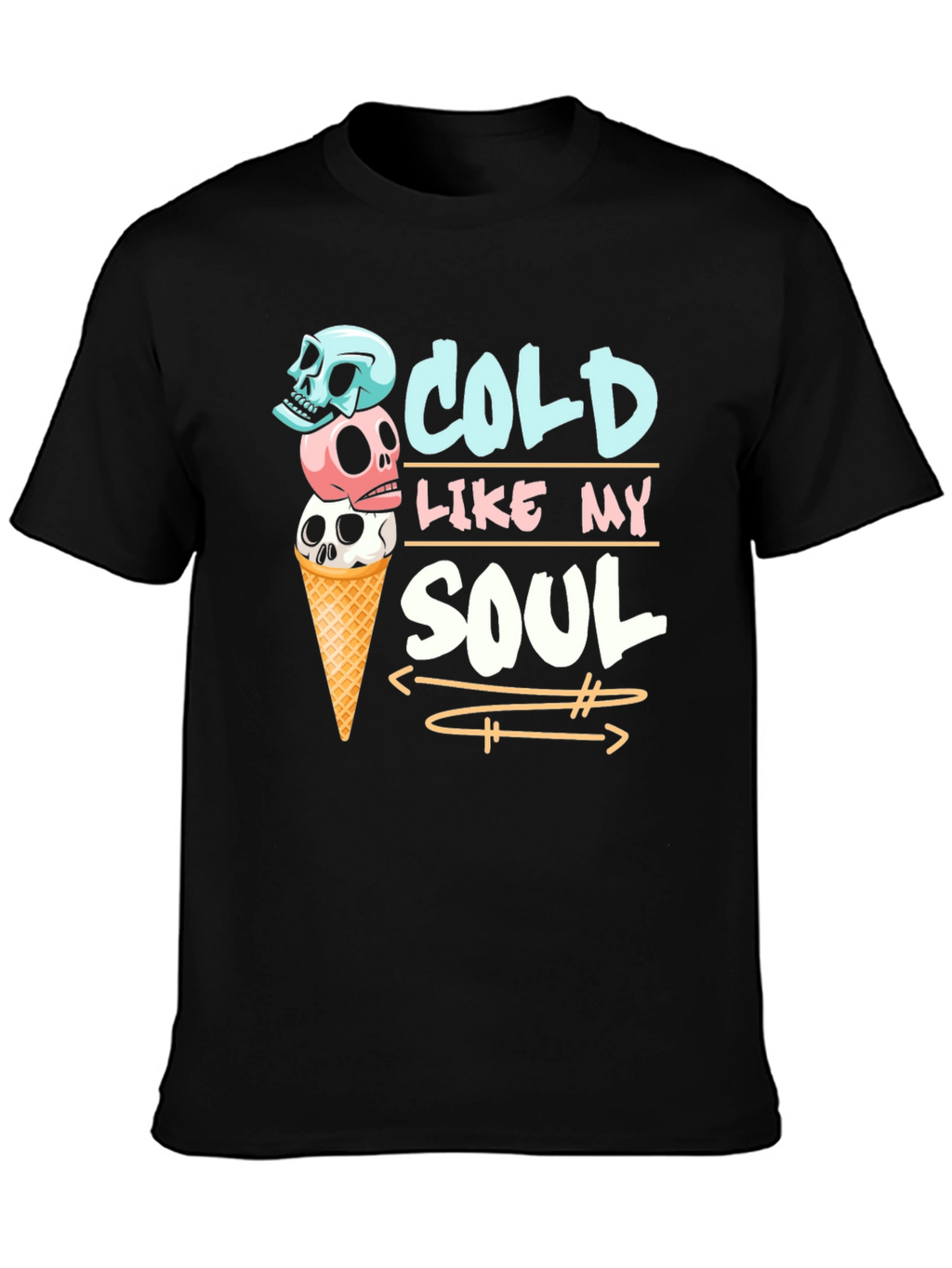 Cold Like My Soul Skull Ice Cream T-Shirt