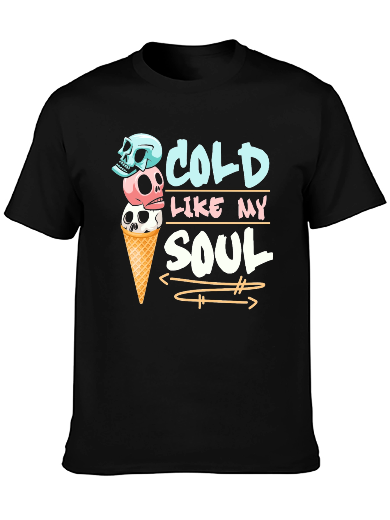 Cold Like My Soul Skull Ice Cream T-Shirt