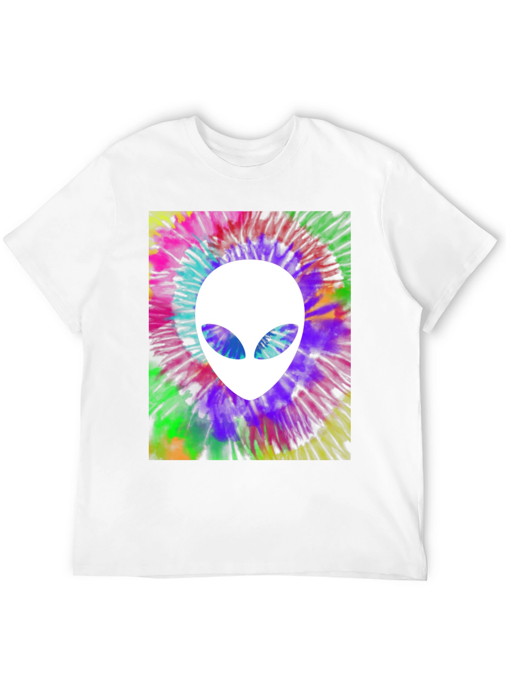 Retro Alien Tie-Dye Graphic Tee - Black