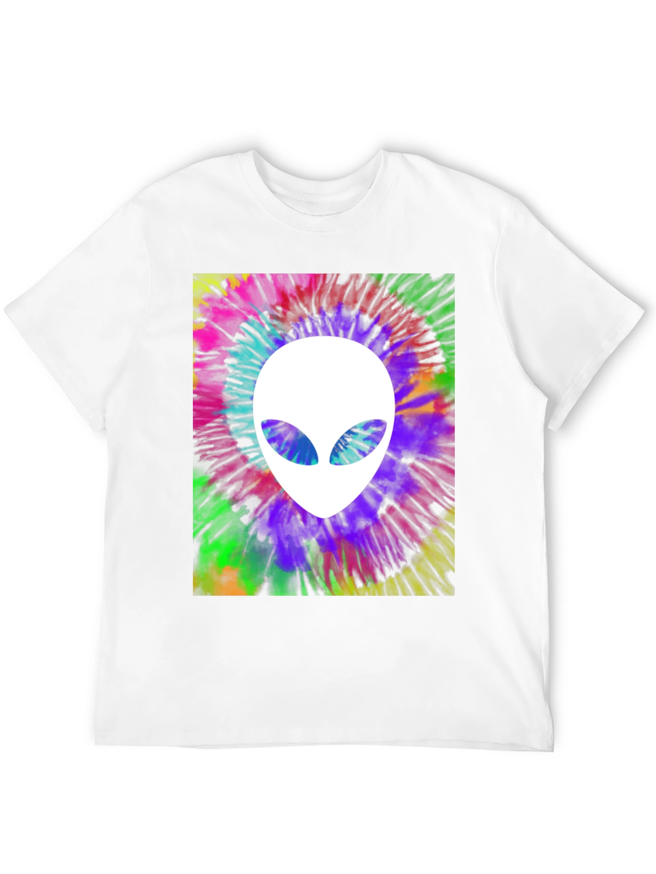 Retro Alien Tie-Dye Graphic Tee - Black