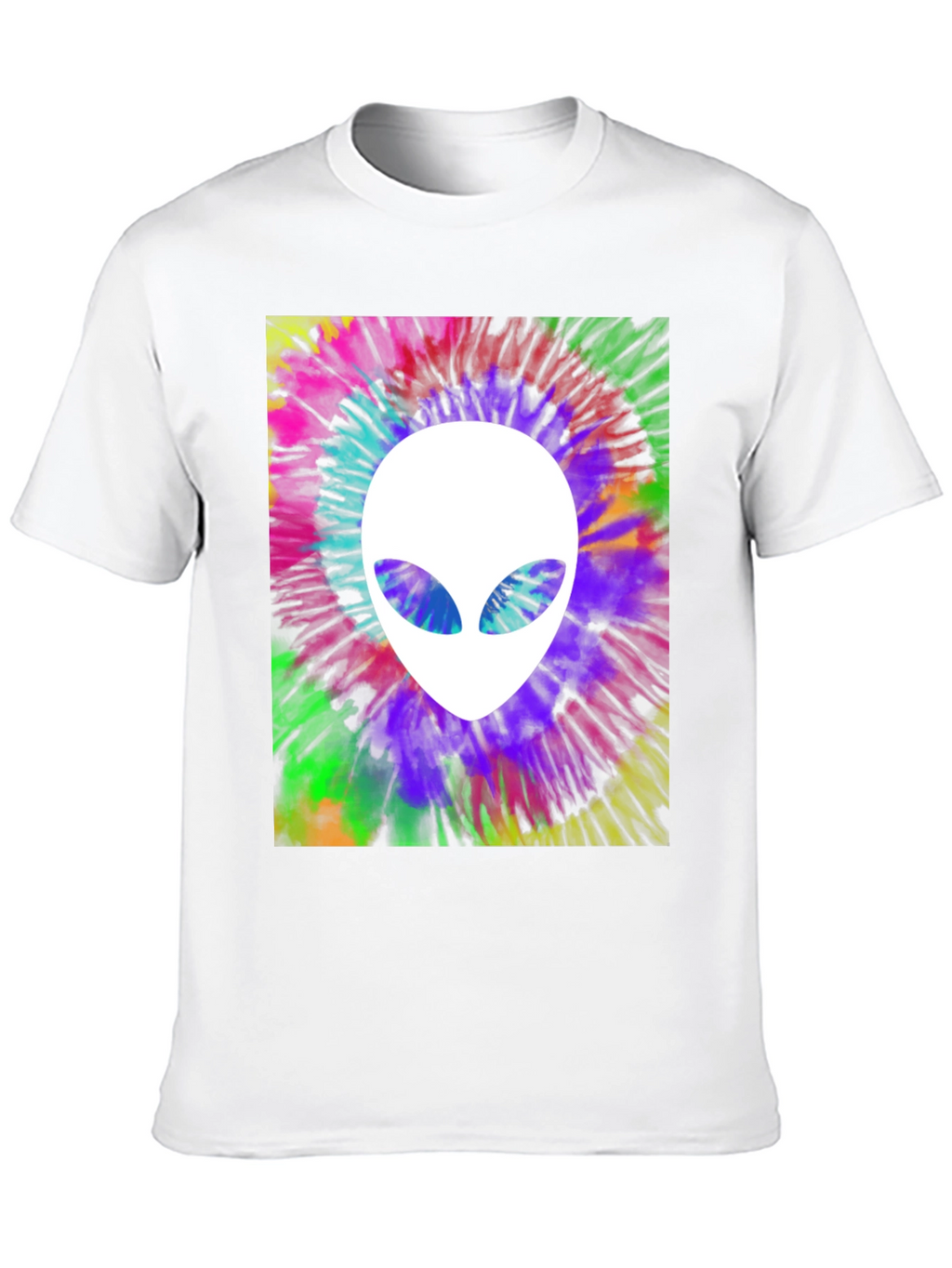 Retro Alien Tie-Dye Graphic Tee - Black