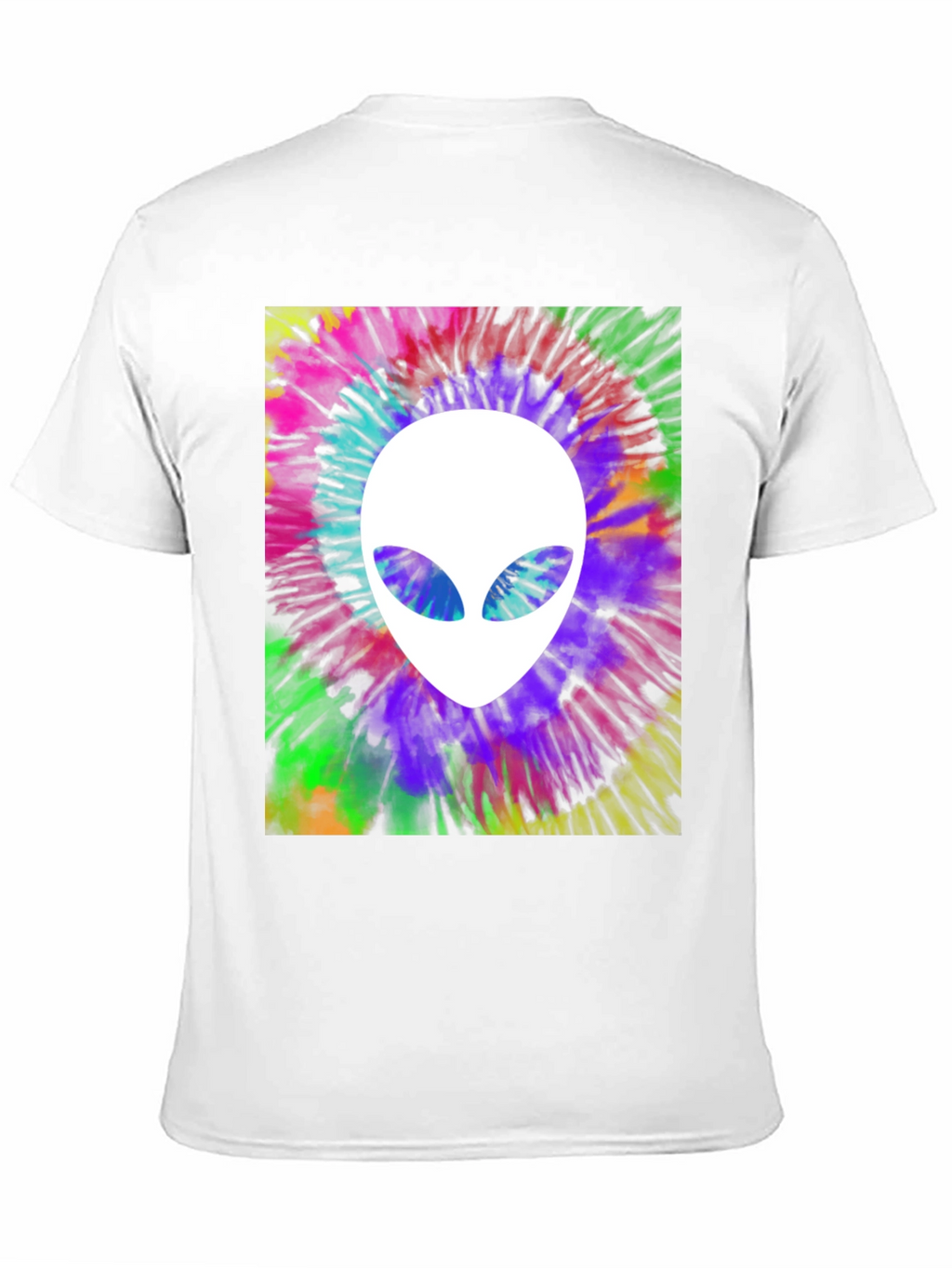 Retro Alien Tie-Dye Graphic Tee - Black