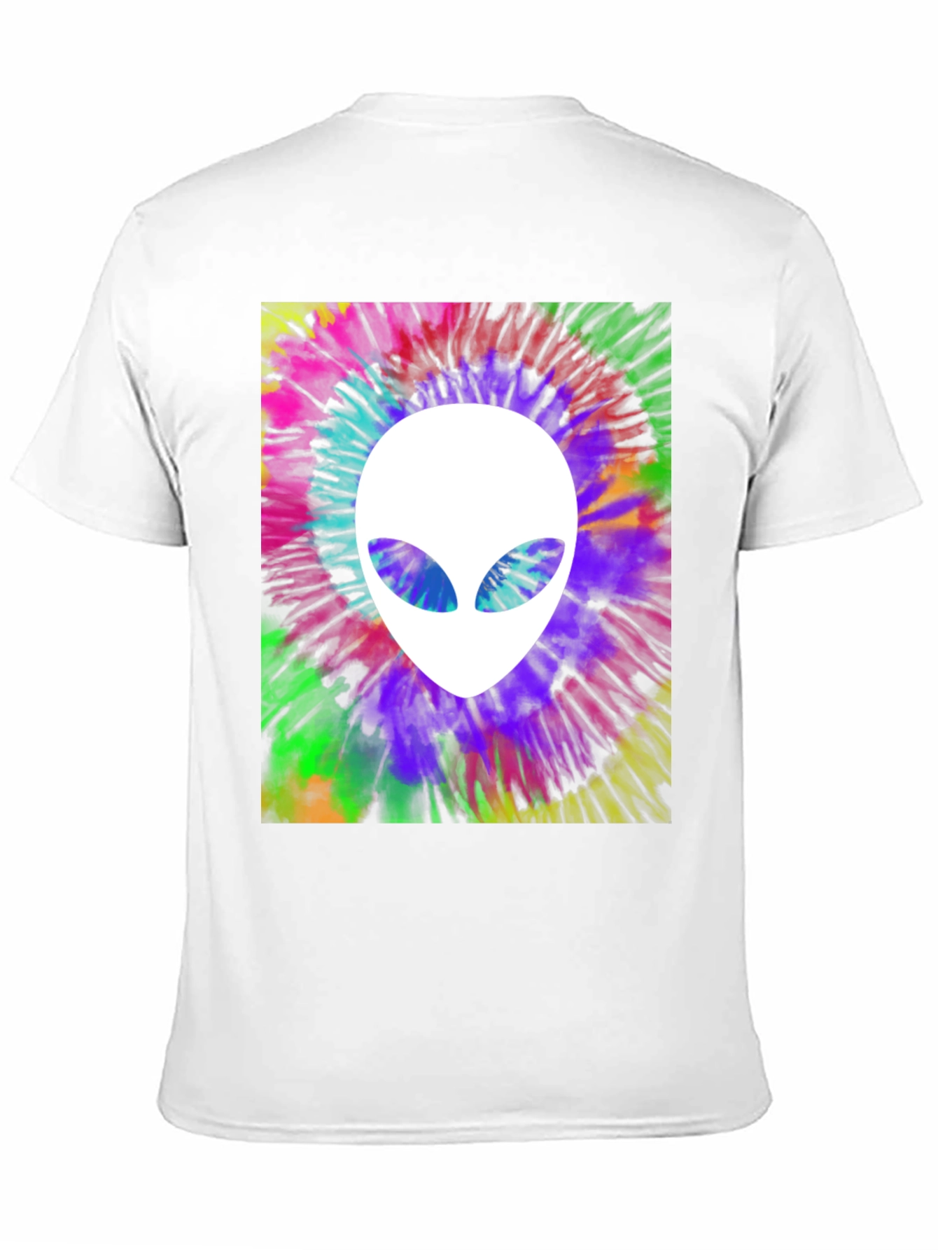 Retro Alien Tie-Dye Graphic Tee - Black