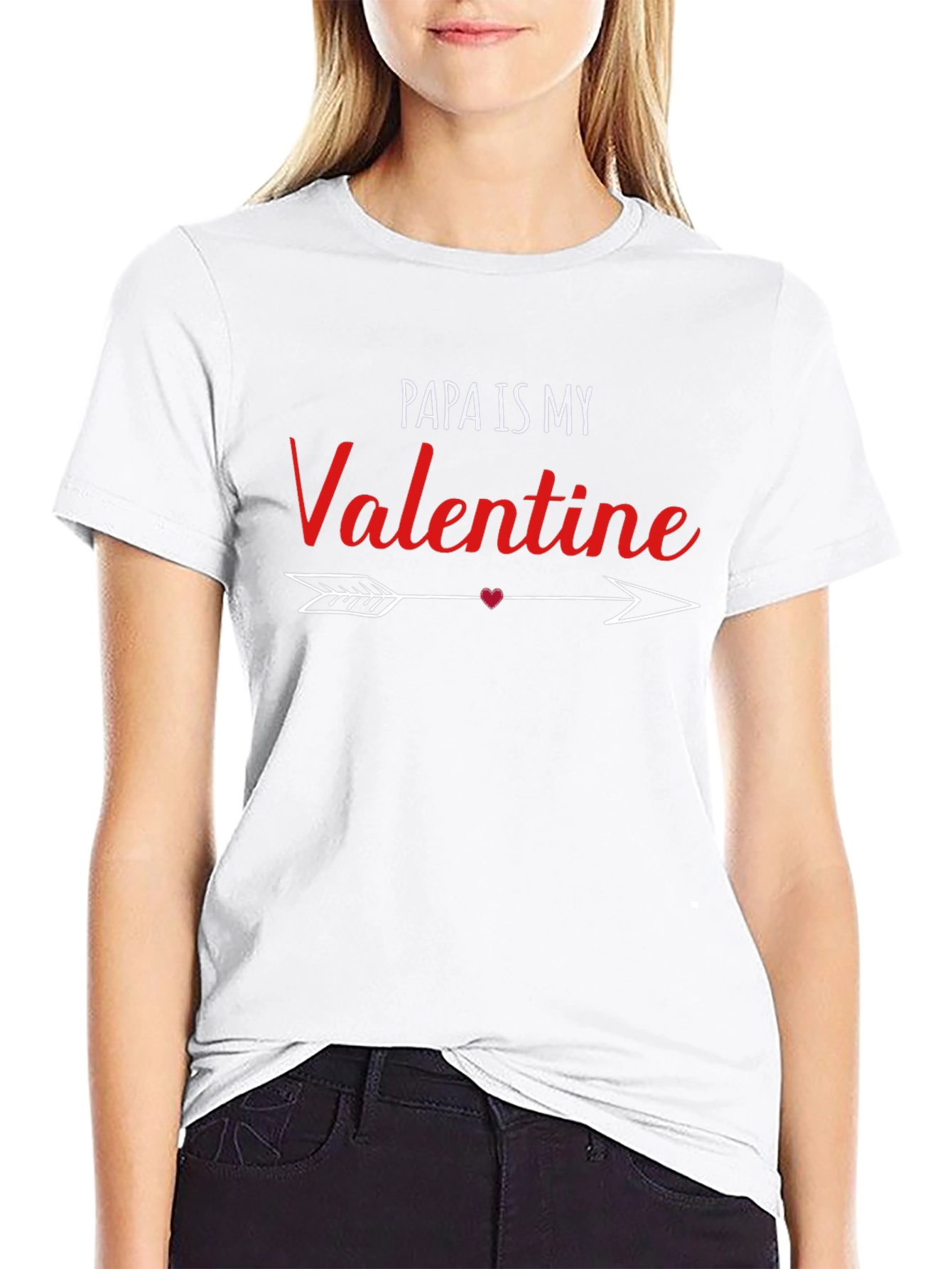Papa Is My Valentine T-Shirt - Black Graphic Tee