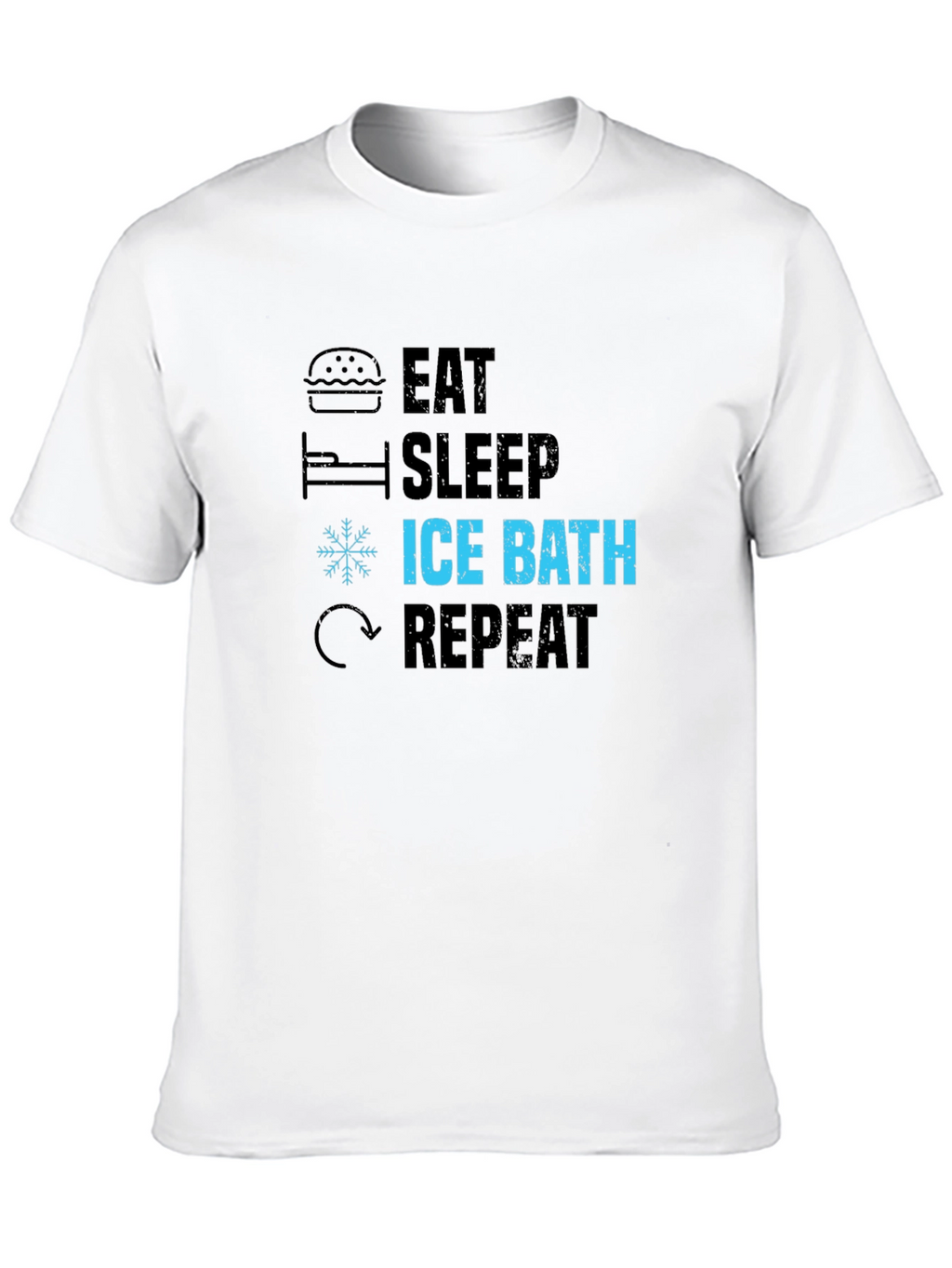 Eat Sleep Ice Bath Repeat Black T-Shirt