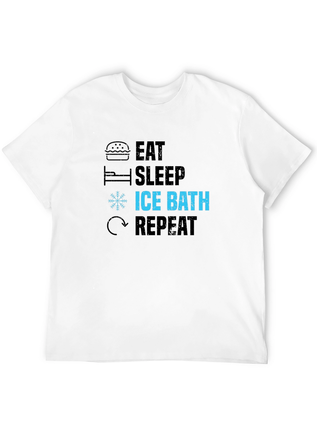 Eat Sleep Ice Bath Repeat Black T-Shirt