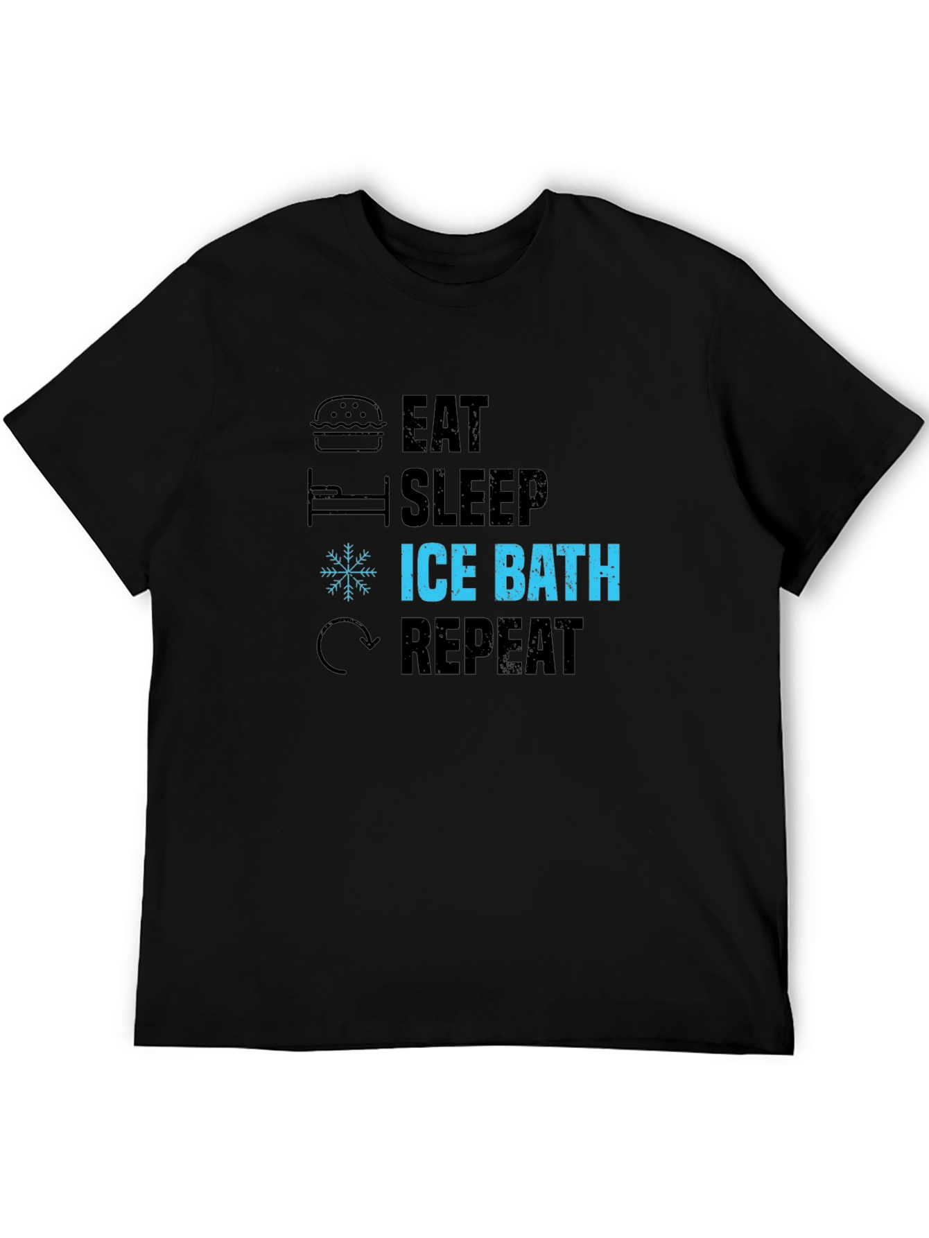 Eat Sleep Ice Bath Repeat Black T-Shirt